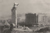 LEBANON. Ruins of Baalbek- a Storehouse of Solomon. (Bartlett) c1840 old print