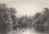 VERSAILLES. The Lake and Hamlet of Trianon 1839 old antique print picture