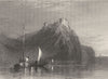 LOIRE-ATLANTIQUE. Château de Clermont. Clairmont. Boats mountain 1857 print