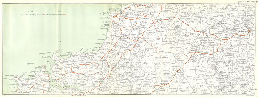 NORTH CORNWALL. Boscastle Wadebridge Padstow Launceston. WARD LOCK 1897 map