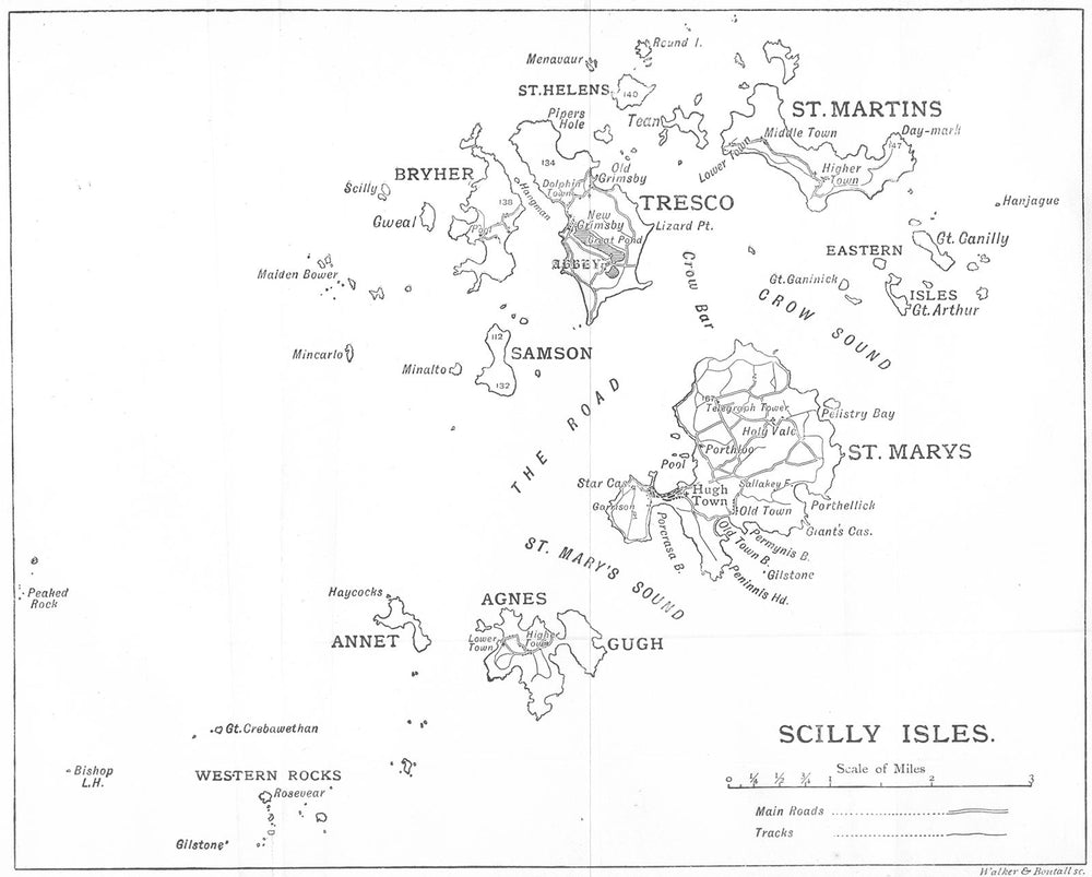 SCILLY ISLES. St Mary's Tresco Agnes St Martin's Samson. WARD LOCK 1897 map