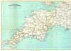 SOUTH WEST ENGLAND. Touring Map of Devon and Cornwall. WARD LOCK c1955 old