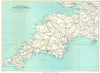 SOUTH-WEST ENGLAND. Devon and Cornwall touring map. WARD LOCK 1952 old