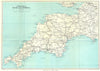 SOUTH WEST ENGLAND. Touring map of Devon & Cornwall. WARD LOCK 1952 old