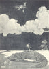 HEATH ROBINSON. SOS. Eaten by crocodile. SMALL 1935 old vintage print picture