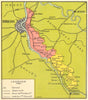 BORDEAUX WINE MAP. Carte des Premières Cotes de Bordeaux 1939 old vintage