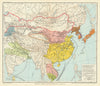 Asia c440 AD Kushan Gupta Empire Wei Sung Ko-Ku-Rye Yamato Silla China 1935 map