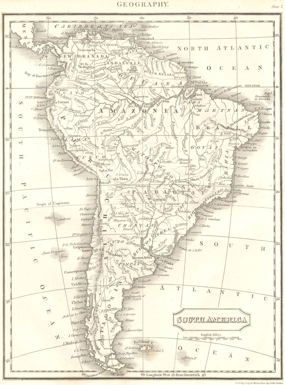 SOUTH AMERICA. New Granada (Colombia) Venezuela marked as Andalusia 1830 map