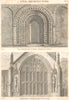 OXON CHURCHES. Saxon Arch St Mary Virgin, Iffley; Merton College Chapel 1830