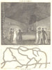 PARIS. View of the Catacombs under the city of Paris & Ground Plan 1830 print