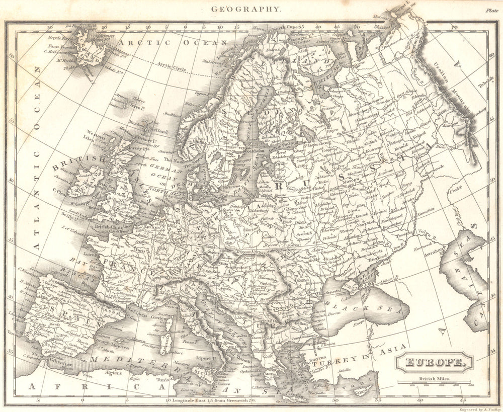 EUROPE. Showing Austrian States, Prussia, Russia etc 1830 old antique map