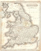 UNITED KINGDOM. England & Wales showing mains towns & counties 1830 old map