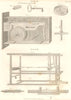 ENGINEERING. Lock; Loom designs. (Oxford Encyclopaedia) 1830 old antique print