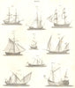 SAILING SHIPS. Designs of sailing boats and ships. (Oxford Encyclopaedia) 1830