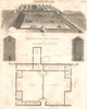 FARMING. Agriculture Perspective View and ground plan of Farm Offices 1830