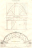 CARPENTRY. Blackfriars bridge. Designs for partitions 1830 old antique print