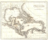 CARIBBEAN. West Indies. Central America. Florida Texas Lousiana 1830 old map