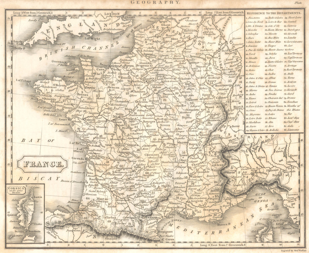 FRANCE. Departments. Savoie & Comté de Nice within Sardinian States 1830 map