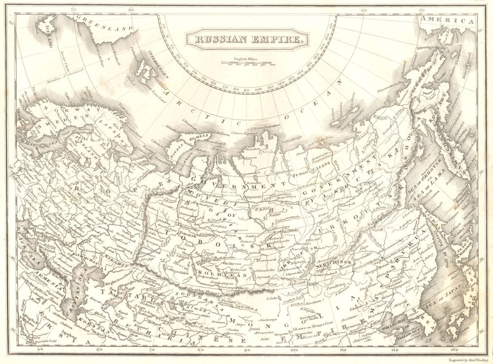 RUSSIAN EMPIRE. Russia Siberia Central Asia Samoyedi Yakoutska 1830 old map