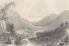 PIEDMONT/PIEMONTE. View of Bobbio, and Val Pellice. BARTLETT 1838 old print