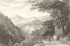 PIEDMONT/PIEMONTE. View of Val Angrogna. Cattle 1838 old antique print picture