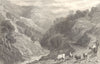 PIEDMONT/PIEMONTE. View of Maniglia in the Val Germanasca. Cattle & goats 1838