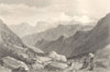 PIEDMONT/PIEMONTE. Monte Viso from the Col de Julien. Goats & goatherd 1838