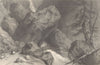 SAVOIE. Scene in Val d'Isere, near Tignes. Rapids. Bridge. Goats 1838 print