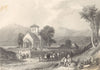 HAUTE-SAVOIE. View of Fillinges. Church. Waldensians returning 1838 old print
