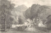 HAUTE-SAVOIE. Cluses. Town view. Horses pulling timber wagon. Donkey 1838