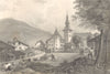 HAUTE-SAVOIE. View of Megève. Waldensians returning to Savoie. 1838 old print