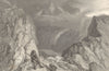 SAVOIE. Col d'Haute Luce. Hunters 1838 old antique vintage print picture
