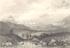 SAVOIE. The Col of the little Mont Cenis. Soldiers 1838 antique print