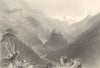 HAUTES-ALPES. Val Queyras entry of the Valley Arvieux. Castle. BARTLETT 1838