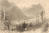 HAUTES-ALPES. La Chalp and Brunissard. Donkey. Alps. BARTLETT 1838 old print