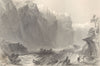 HAUTES-ALPES. View of Pallon. Church. River valley. BARTLETT 1838 old print