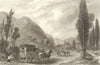 BAS-RHIN. View of Schirmeck. Horses & carriage. 1838 old antique print picture