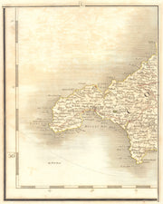 WEST CORNWALL. Penzance St Ives Redruth Camborne Lands End Lizard. CARY 1794 map