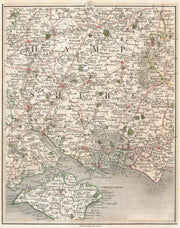 HAMPSHIRE.Winchester Southampton Portsmouth Isle of Wight Newport.CARY 1794 map