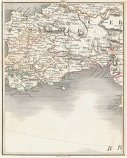 SW WALES.Cardigan Haverfordwest Tenby Pembroke Carmarthen Milford.CARY 1794 map