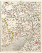 SEVERN ESTUARY. Bristol Newport Cardiff Monmouth Abergavenny. CARY 1794 map
