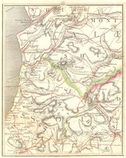 CAMBRIAN MOUNTAINS. Aberystwyth Aberdovey Rhayader Machynlleth. CARY 1794 map