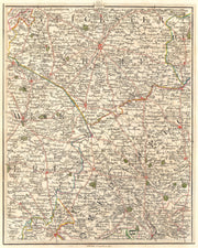 MIDLANDS. Leicester Coventry Northampton Leamington Spa Rugby. CARY 1794 map