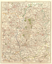 NOTTINGHAMSHIRE, E DERBYSHIRE S YORKS. Derby Nottingham Sheffield. CARY 1794 map