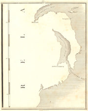 ULSTER. Northern Ireland. Belfast Downpatrick Strangford Loch. CARY 1794 map
