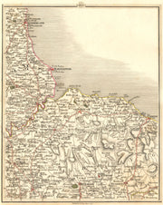 NORTH YORK MOORS & TEESIDE. Sunderland Hartlepool Whitby Thirsk. CARY 1794 map