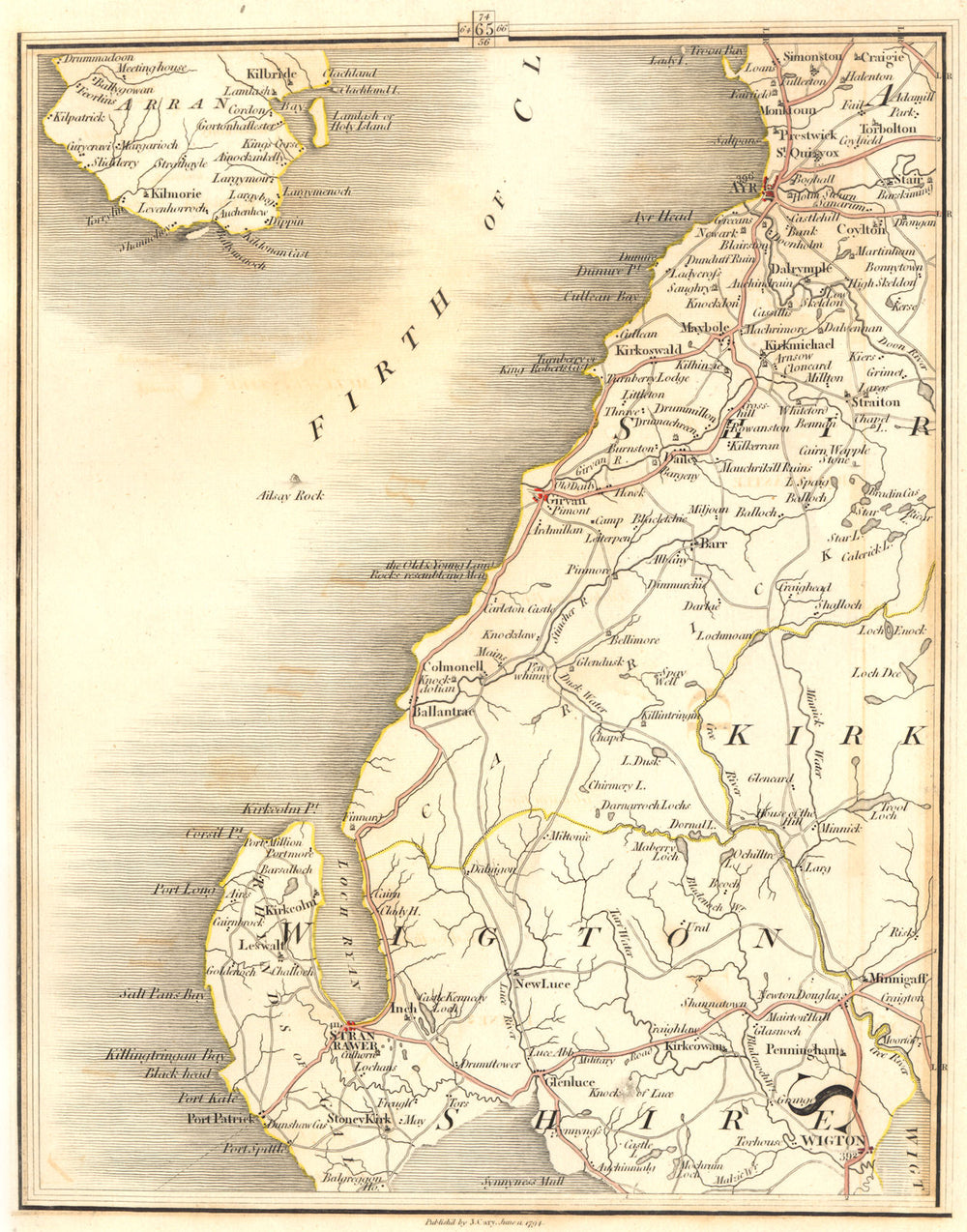 FIRTH OF CLYDE. Ayrshire Wigtonshire Ayr Stranraer Wigton. CARY 1794 old map
