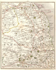 NORTHUMBERLAND. Coldstream Kelso Alnwick Morpeth Bellingham. CARY 1794 map