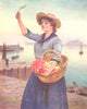 CHANNEL ISLANDS. Guernsey flower-girl 1904 old antique vintage print picture