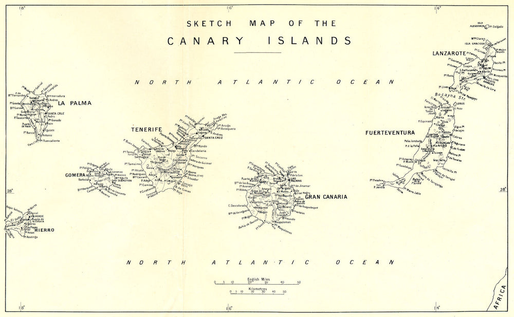 CANARIES/ISLAS CANARIAS. Sketch map. Lanzarote Tenerife Gran Canaria etc 1911